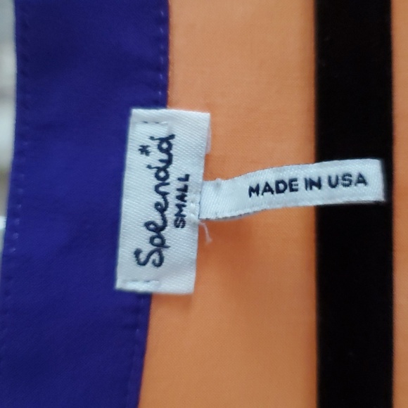 Splendid Peach Colorblock Short Sleeve Top Women Small - Picture 4 of 6